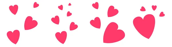 Herzsymbole Grafische Design Vorlage Valentinstag Symbole Setzen Vektorillustration — Stockvektor