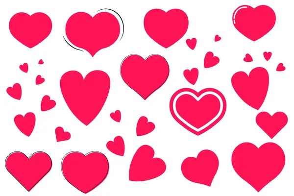 Kalp Simgeleri Grafik Tasarım Şablonu Sevgililer Günü Sembolleri Vektör Illüstrasyonu — Stok Vektör