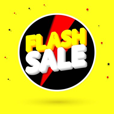 Flaş Satış, poster tasarım şablonu, sadece sınırlı zaman, indirimli bayrak, vektör illüstrasyonu