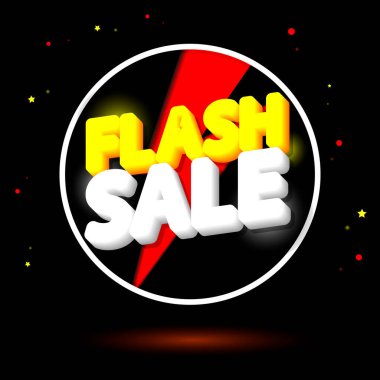 Flaş Satış, poster tasarım şablonu, sadece sınırlı zaman, indirimli bayrak, vektör illüstrasyonu
