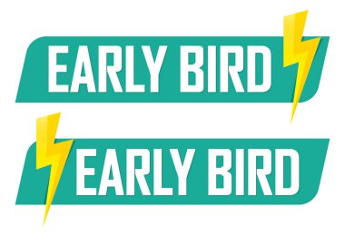 Set Early Bird Sale banners, discount tags design template, vector illustration