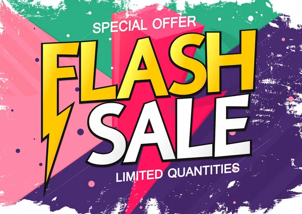 Flash Sale Plakatdesign Vorlage Nur Begrenzte Zeit Rabattbanner Vektorillustration — Stockvektor