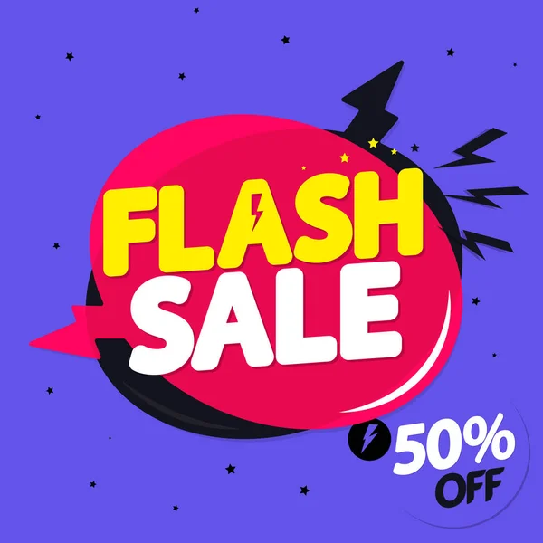 Flash Sale Bis Rabatt Sprechblase Banner Design Vorlage Rabatt Tag — Stockvektor