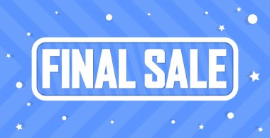 Son Satış, pankart tasarım şablonu, indirim etiketi. Mağaza veya çevrimiçi mağaza tanıtım posteri, vektör illüstrasyonu.