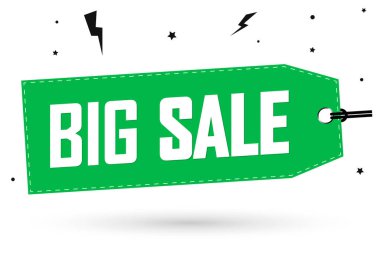 Büyük indirim, pankart tasarım şablonu, indirim etiketi. Mağaza veya çevrimiçi mağaza tanıtım posteri, vektör illüstrasyonu.