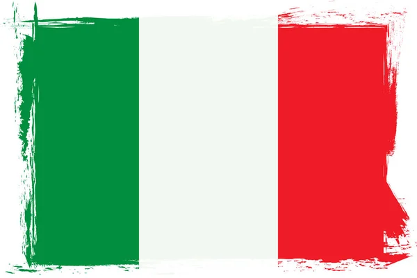 Flagge Von Italien Banner Mit Grunge Pinsel Vektorillustration — Stockvektor