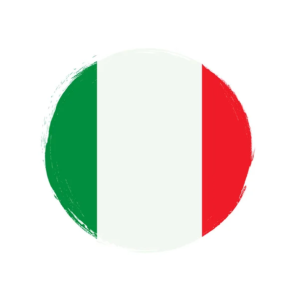 Flagge Von Italien Banner Mit Grunge Pinsel Vektorillustration — Stockvektor
