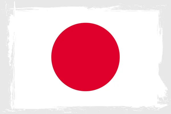 Vlag Van Japan Spandoek Met Grunge Borstel Vectorillustratie — Stockvector