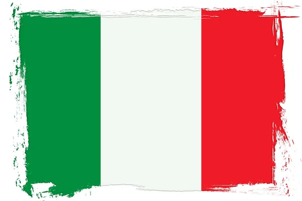 Zászló Olaszország Zászló Grunge Kefével Vektor Illusztráció — Stock Vector