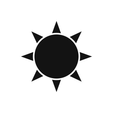 Güneş simgesi, grafik tasarım şablonu, vektör illüstrasyonu