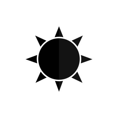 Güneş simgesi, grafik tasarım şablonu, vektör illüstrasyonu