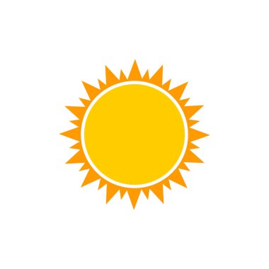 Güneş simgesi, grafik tasarım şablonu, vektör illüstrasyonu