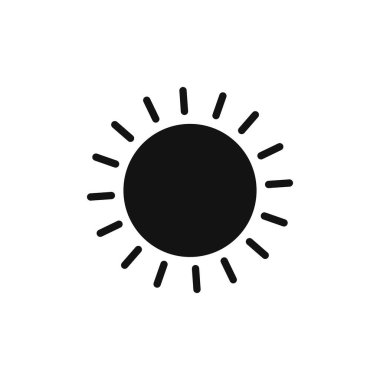 Güneş simgesi, grafik tasarım şablonu, vektör illüstrasyonu