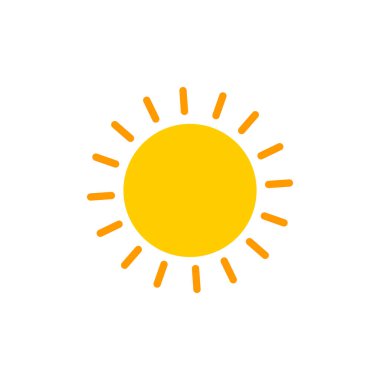 Güneş simgesi, grafik tasarım şablonu, vektör illüstrasyonu