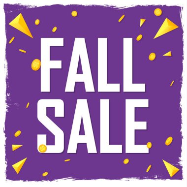 Sonbahar indirimi, indirimli poster tasarımı şablonu. Mağaza veya çevrimiçi mağaza için tanıtım pankartı, vektör illüstrasyonu.