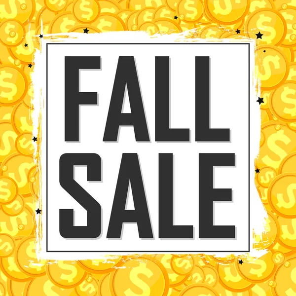 Fall Sale Discount Poster Design Template Promotion Banner Shop Online — Stock Vector