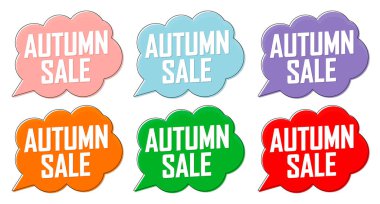 Sonbahar satış afişlerini, indirim etiketlerini tasarım şablonlarını, vektör illüstrasyonunu ayarla