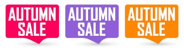Sonbahar satış afişlerini, indirim etiketlerini tasarım şablonlarını, vektör illüstrasyonunu ayarla