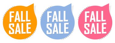 Sonbahar satış afişlerini, indirim etiketlerini tasarım şablonunu, vektör illüstrasyonunu ayarla