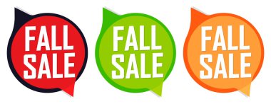 Sonbahar satış afişlerini, indirim etiketlerini tasarım şablonunu, vektör illüstrasyonunu ayarla