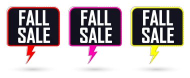 Sonbahar satış afişlerini, indirim etiketlerini tasarım şablonunu, vektör illüstrasyonunu ayarla