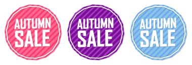 Sonbahar satış afişlerini, indirim etiketlerini tasarım şablonlarını, vektör illüstrasyonunu ayarla