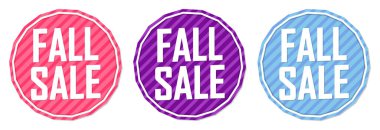 Sonbahar satış afişlerini, indirim etiketlerini tasarım şablonunu, vektör illüstrasyonunu ayarla