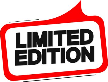 Sınırlı sayıda üretilmiş. Sınırlı sayıda üretilmiş kırmızı konuşma balonu. sınırlı sürüm