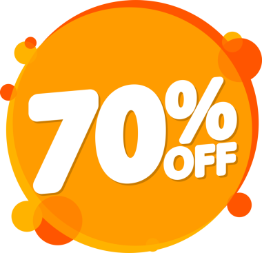 Yüzde 70 indirim işareti.