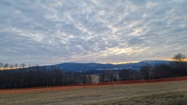 Bohem orman sumava dağlarında kış manzarası