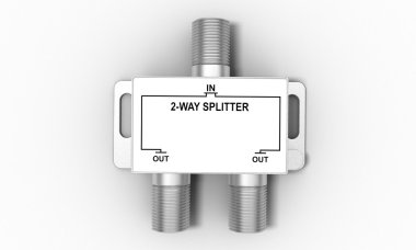 Antenna splitter on white background. 3D render clipart
