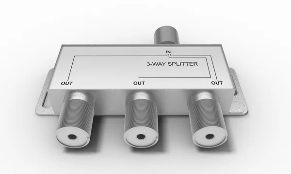 Антенный сплиттер на белом фоне. 3D рендеринг — стоковое фото