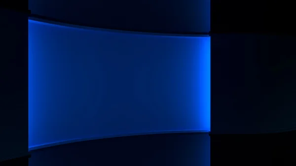 Fondo azul oscuro, Iluminación azul. pared de contraluz azul. 3d. Renderizado 3D — Foto de Stock
