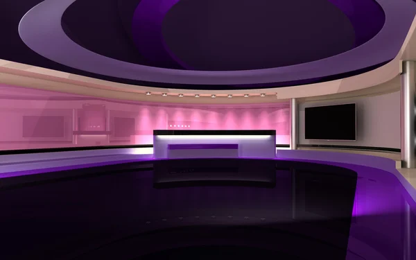 Tv Studio. News studio. The perfect backdrop for any green screen or chroma key video or photo production. 3d render. 3d visualisation