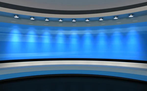 TV stüdyo. News stüdyo. Yeşil ekran veya chroma anahtar video veya fotoğraf üretimleri için mükemmel zemin.