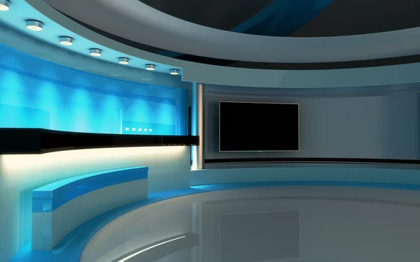 Tv Studio. News studio. The perfect backdrop for any green screen or chroma key video or photo production. — Stock Photo, Image