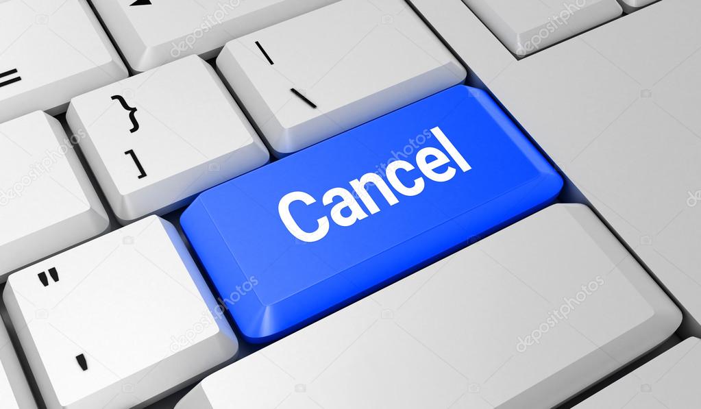 Cancel button. Keyboard. Blue key. Blue button. 3D rendering Stock Photo by  ©Vachom 121165618
