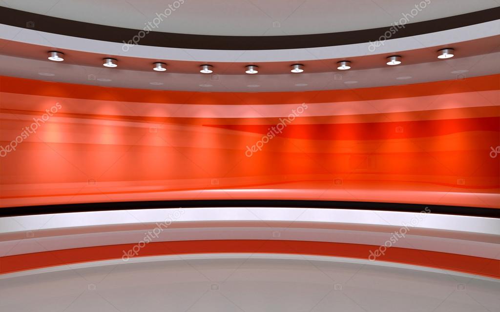 Tv Studio News Studio Red Studio The Perfect Backdrop For Any Green Screen Or Chroma Key Video Or Photo Production 3d Render 3d Visualisation Stock Photo By C Vachom