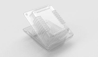 Food.3d plastik kapsayıcısı. 3D render 