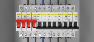 Elektrik devre kesiciler. 3D. 3d render