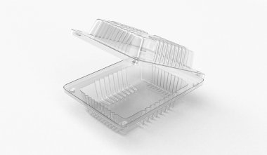 Food.3d plastik kapsayıcısı. 3D render