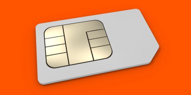 Sim Kart, beyaz arka planda 3d render