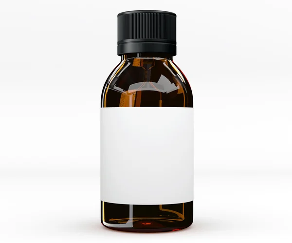 Cam şişe. Cam hapı şişe. 3D render