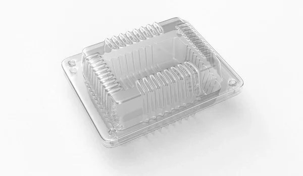 Recipiente de plástico para alimentos.3D. Renderização 3D — Fotografia de Stock