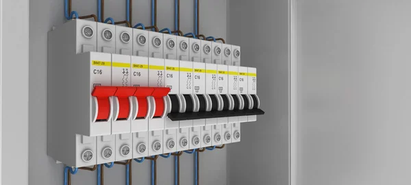 Elektrische Leistungsschalter. 3d. 3D-Darstellung — Stockfoto