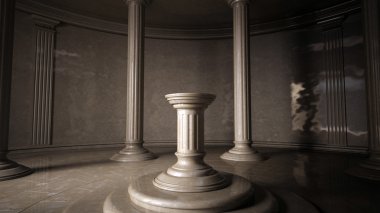 Eski iç. 3D render