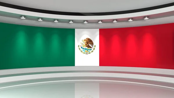 Estúdio Estúdio Bandeira Mexicano Bandeira Mexicana Estúdio Pano Fundo Perfeito — Fotografia de Stock