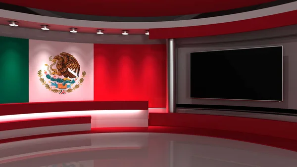 스튜디오 멕시코가 배경을 표시한다 멕시코 플래그 스튜디오 스튜디오 화면이나 비디오나 — 스톡 사진