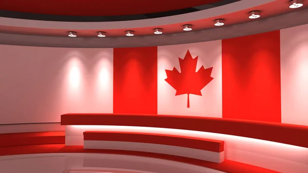 Estúdio Estúdio Bandeira Canadá Bandeira Canadá Estúdio Pano Fundo Perfeito — Fotografia de Stock