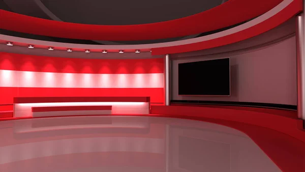 Studio Austria Austrian Flag News Studio Background Any Green Screen — Stock Photo, Image